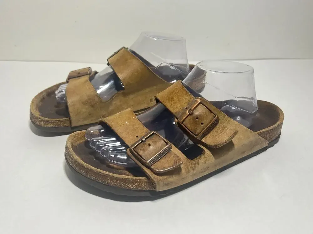 Birkenstock Tobacco Brown Leather Arizona Sandal 42 Reg-Wide 9-9.5 M 11-11.5 W
